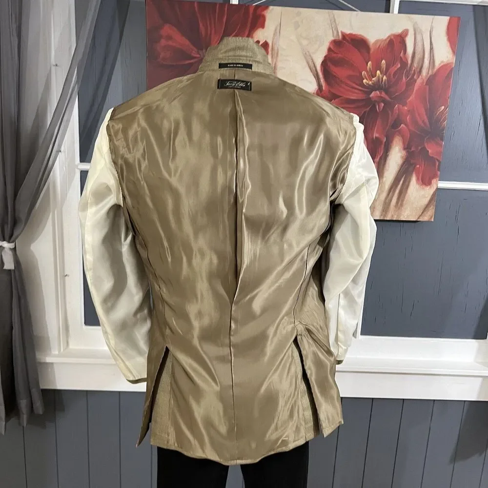 Tasso Elba Blazer Sport Coat Jacket Mens 38R Classic Fit Silk Wool‎ 3 Button